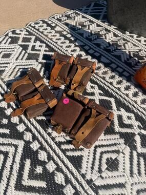 Vintage Leather Ammo Pouches
